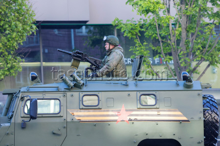 Military hardware heads for Moscow's Red Square on Victory Day