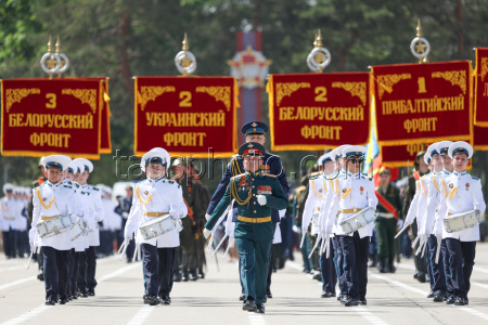 Victory Day parade in Stavropol, Russia