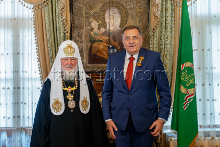 Patriarch Kirill of Moscow and All Russia meets with Republika Srpska President Dodik