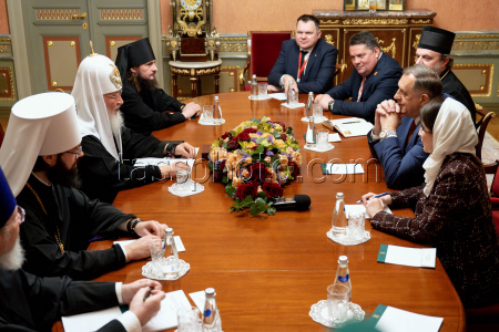 Patriarch Kirill of Moscow and All Russia meets with Republika Srpska President Dodik