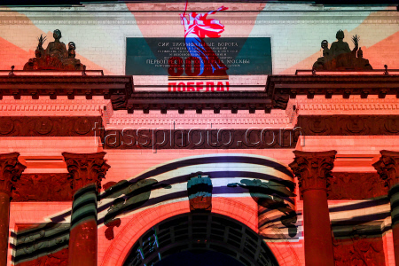 Light show in Moscow on Victory Day