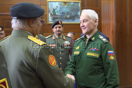 Russian Defence Minister Belousov meets with Libyan National Army commander Haftar