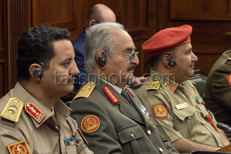 Russian Defence Minister Belousov meets with Libyan National Army commander Haftar