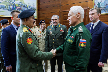 Russian Defence Minister Belousov meets with Libyan National Army commander Haftar