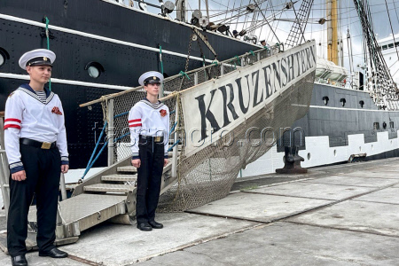 Sail training ship Kruzenshtern calls at Port Luis, Mauritius