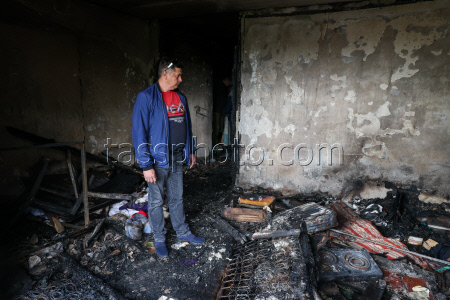 Damage from military strike on Tokmak, Russia