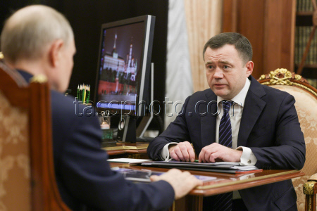 Встреча президента РФ Путина с председателем ПСБ Фрадковым