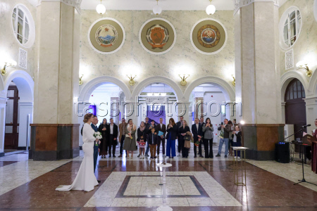 Wedding season starts at Moscow's North River Terminal