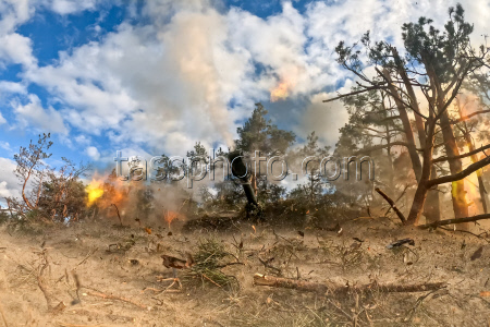 Russian Navy naval infantry artillery unit in special military operation zone