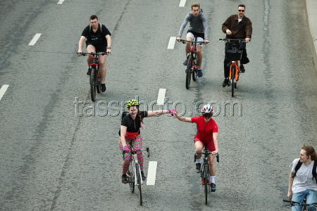 Spring bicycle festival in Moscow