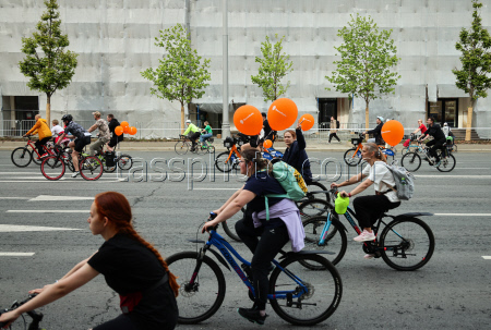 Spring bicycle festival in Moscow