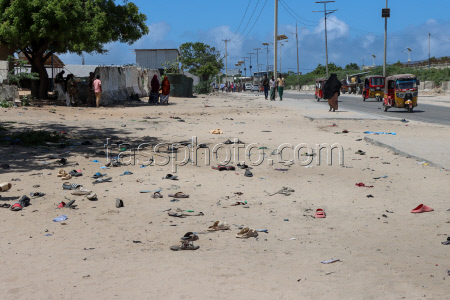 Suicide bombing aftermath in Mogadishu
