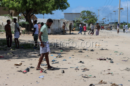 Suicide bombing aftermath in Mogadishu