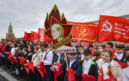 A joining ceremony for the Pioneer Organization at the Red Square in Moscow