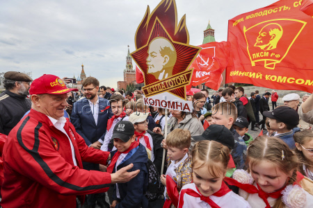 A joining ceremony for the Pioneer Organization at the Red Square in Moscow
