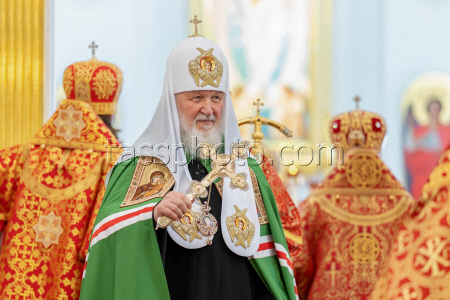 Освящение патриархом Кириллом Благовещенского собора в Воткинске