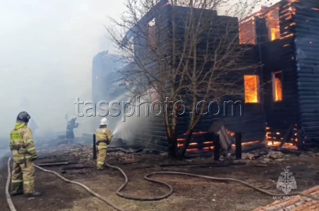 Fire in Arkhangelsk Region, Russia