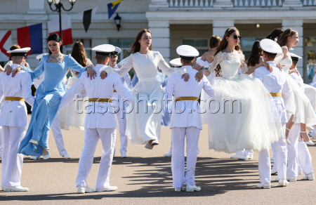 Nakhimov Naval School graduates celebrate end of school in Sevastopol, Russia