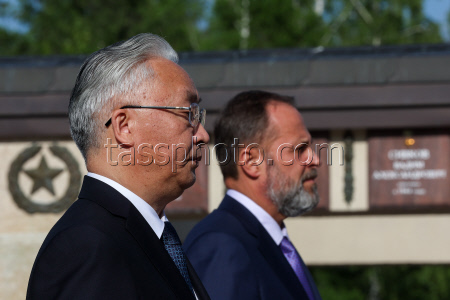 Chinese delegation in Victory Park in Kazan, Russia