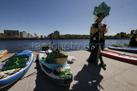 SUP (Stand Up Paddleboarding) festival prior the XI Nevsky International Ecological Congress in St. Petersburg