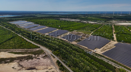 Solar energy park at former open-cast mine