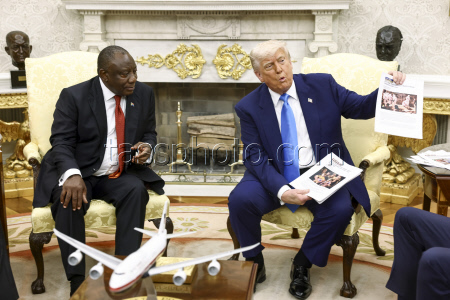 South African President Cyril Ramaphosa visits US President Trump at the White House