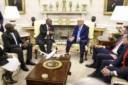 South African President Cyril Ramaphosa visits US President Trump at the White House