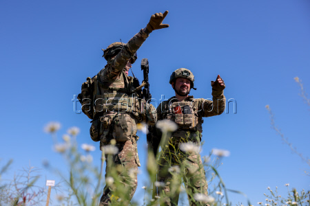 Infantry assault training in Kherson Region, Russia