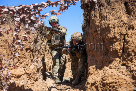 Infantry assault training in Kherson Region, Russia