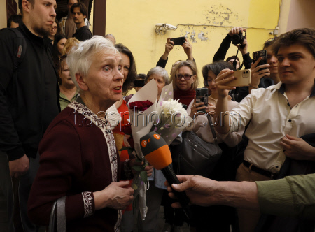 Russian pensioner and civil activist Lyudmila Vasilyeva at court hearing in St. Petersburg