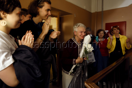 Russian pensioner and civil activist Lyudmila Vasilyeva at court hearing in St. Petersburg