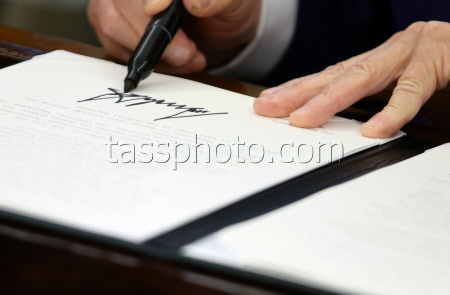 President Trump signs executive orders at the White House