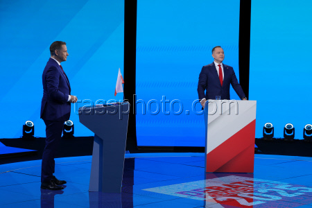 Теледебаты кандидатов на пост президента Польши Рафала Тшасковского и Кароля Навроцкого в Варшаве