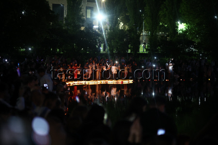 Water lantern festival in Moscow