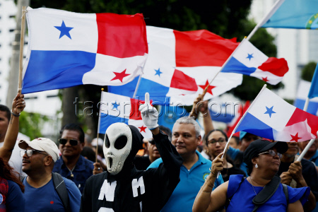 Protest against social security law and the security agreement with the U.S.