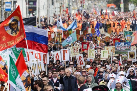 Religious procession marks Day of Slavic Literature and Culture in Novosibirsk, Russia