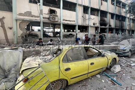 Gaza Strip in aftermath of Israeli airstrike