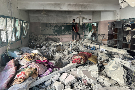 Gaza Strip in aftermath of Israeli airstrike