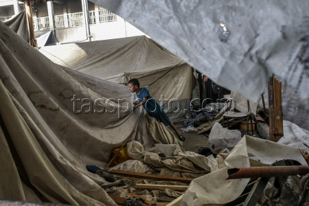 Aftermath of Israeli airstrike on school in Gaza city