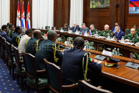 Russia's Deputy Defence Minister Fomin meets with Ethiopia's Chief of General Staff Gelelcha
