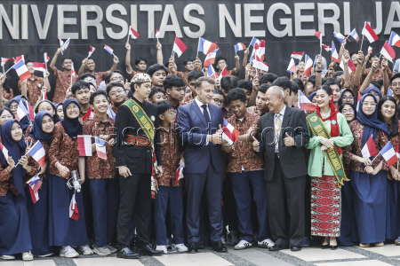 France's President Emmanuel Macron visits Indonesia