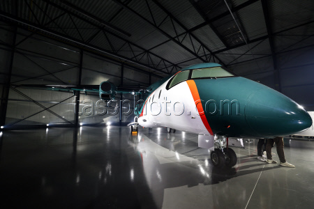 Презентация нового турбовинтового самолета D328eco, разработанный компанией Deutsche Aircraft, в немецком Веслинге