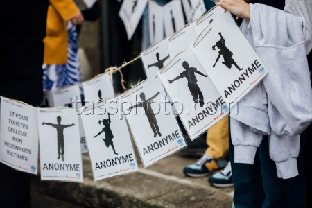 Demonstration Outside Le Scouarnec Trial - Vannes