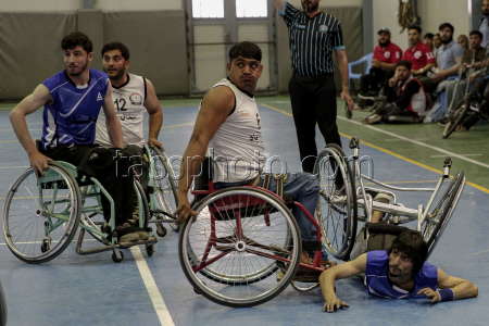 Wheelchair basketball selection tournament for the national team, supported by the Red Cross Committee, in Kabul.