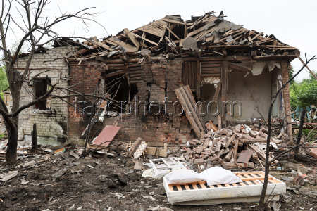 Gorlovka in aftermath of military strike