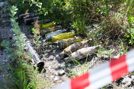 Demining and demolition of destroyed buildings in Donetsk People's Republic