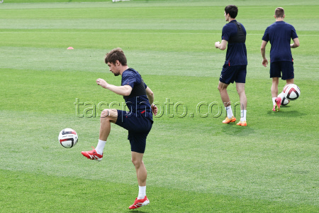 Russian men's national football team in training near Moscow
