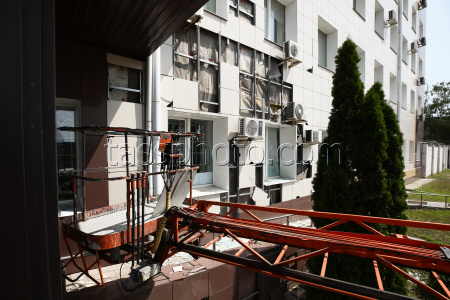 Damage from drone attack on Belgorod